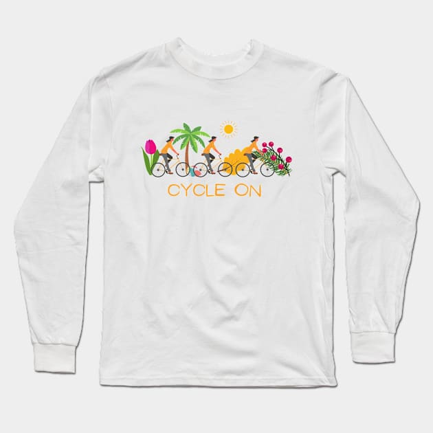 Cycle on Long Sleeve T-Shirt by Northshore Cycling Tees